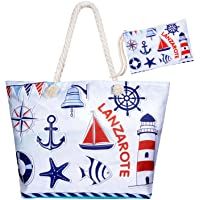  - Czemo Bolsa de Playa Grande con Cremallera de Mujer Bolso de Mano Shopper Bolsa Totalizadores del Recorrido